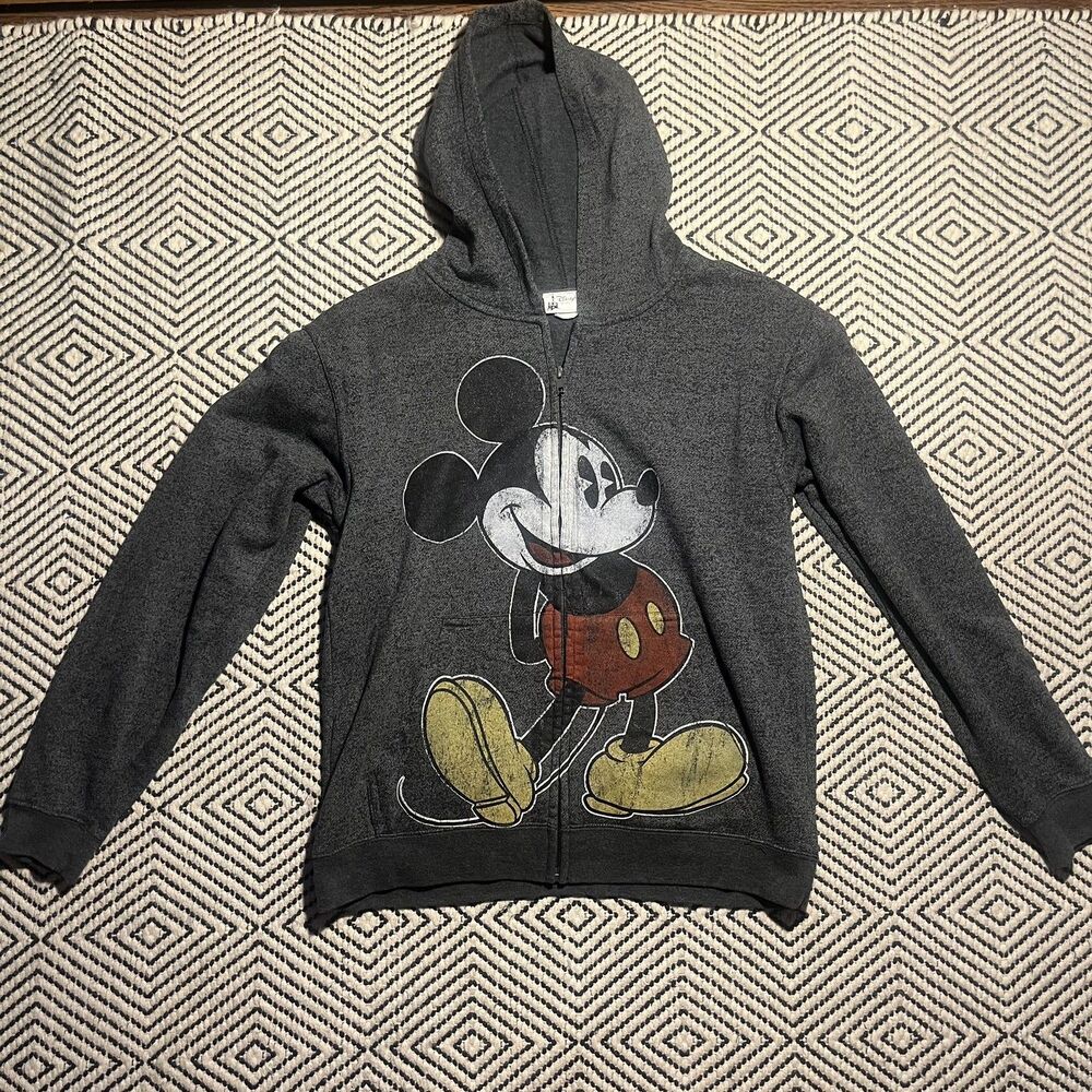 Disney Parks Mickey gray zip hoodie kids XL